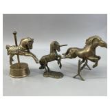 Three Brass Equine Figures VTG