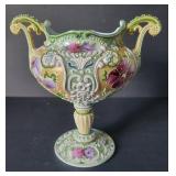 Antique Nippon Moriage Bolted Pedestal Urn