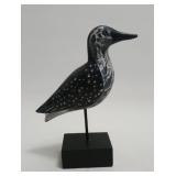 Hand-Carved Wooden Painted Shorebird on Stand