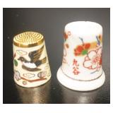 Japanese Kutani & Cloisonne Enamel Thimbles