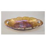 Fenton Marigold Carnival Glass Handled Dish