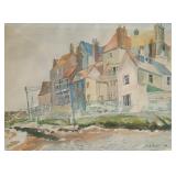 Knight-British Watercolor-Whitby Harbour-1960