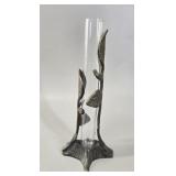 Art Nouveau Style Bronze & Test Tube Glass Vase