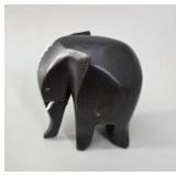 Hand-Carved Ebony Wood Elephant Figurine