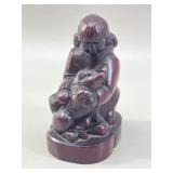 BOMA Inuit Girl & Husky Dog Figurine