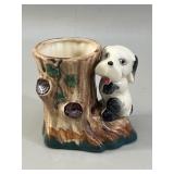 Hand-Painted Ceramic Dog Planter VTG