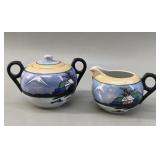 Japanese Lusterware Sugar Bowl and Creamer