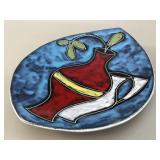Lg Italian Art Pottery Cubist Wall Plate Bowl