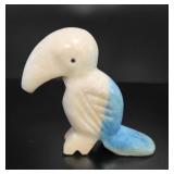Hand-Carved Alabaster Toucan Figurine vtg