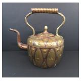 Antique Moroccan Copper & Brass Tea Kettle