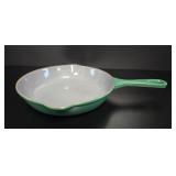 Le Creuset #20 Green Enameled Skillet vtg
