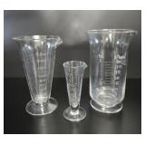 Apothecary Glass Graduates, Set of 3 vtg