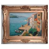 Post Impressionist Coastal Landscape Oil Board
