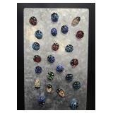 Contemporary Art Glass Ladybug Magnets on Metal