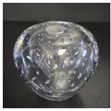 Controlled Bubble Art Glass Bud Vase