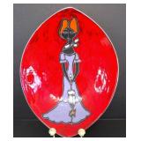 MCM Italian San Marino Mod Girl Ceramic Plate