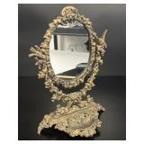 Ornate Rococo Style Cast Metal Vanity Mirror