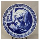 Boch Frï¿½res Delft 'Old Woman Reading' Wall Plate