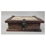 Old World Style Wooden Hemisphere Map Box