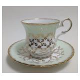 Elizabethan Green and Gold Teacup & Saucer