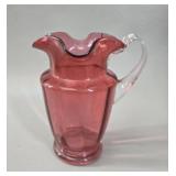 Fenton Cranberry Glass Pitcher
