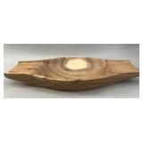 Mid-Century Large Monkey Pod Wood Canoe Bowl