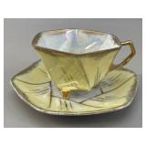 Castle Lusterware Footed Teacup & Saucer