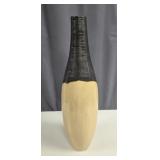 Two-Tone Floor Vase w Ribbed Textured Top