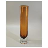 Mid-Century Modern Amber Glass Vase