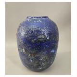 MCM Fat Lava Blue Volcanic Crater Vase
