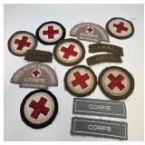 WWII Army Medic Corps Red Cross Patches