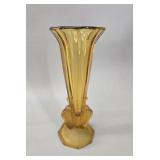 Libochvoice Art Deco 'Tauben' Amber Glass Vase