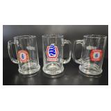 3Molson Export Vintage Glass Beer Mugs