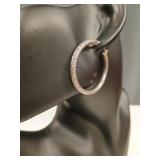 Patterned Sterling Silver Hoop Earrings