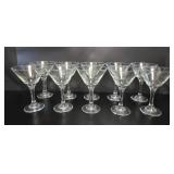 Clear Glass Cocktail Martini Glasses - Set of 10