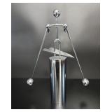 Chrome Kinetic Balancing Skier Sculpture vtg