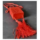 Chinese Carved Cinnabar Style Inro Case Necklace