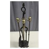 Victorian Style Cast Iron & Metal Fireplace Set
