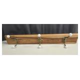 Wood Wall Brass & Ceramic Hooked Coat Rack