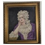 VTG Marie Antoinette Petit Point Portrait