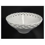 Reticulated White Porcelain Basket Bowl