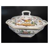 Hand-Painted Portuguese Faience Tureen vtg