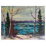Harold Lyon Signed Winter Landscape Oil