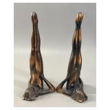 Art Deco Headstanding Nymph Bookends 1930s