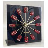 Plastic Art Las Vegas Casino Dice Clock VTG