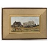 1972 Yvette Boulanger Farm Scene Painting