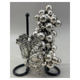 Silvered Metal Grape Cluster Centerpiece