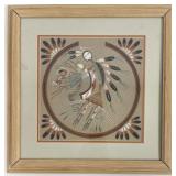Large Navajo Yei Sand Painting on Board