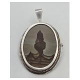 800 Silver & Jasper Agate Pendant/ Brooch