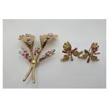 Bomd Poyd Vermeil Sterling Brooch & Earring Set